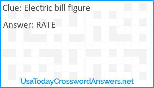 Electric bill figure Answer