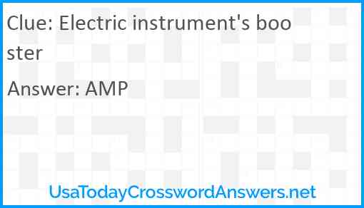 Electric instrument's booster Answer