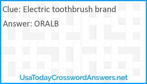 Electric toothbrush brand Answer