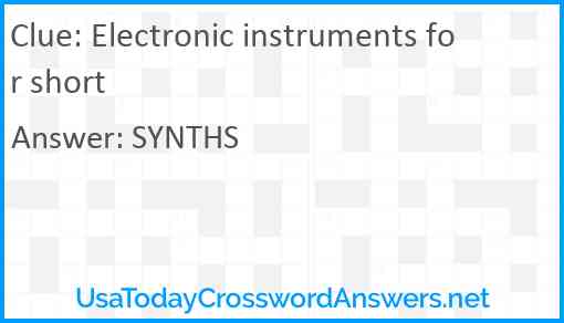 Electronic instruments for short Answer