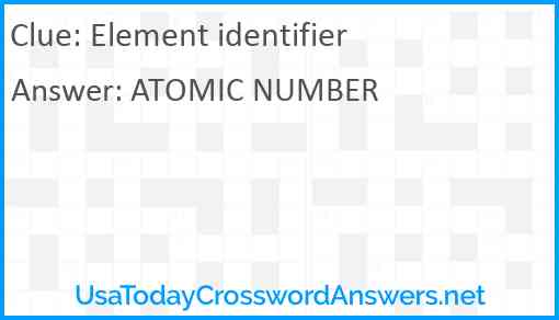 Element identifier Answer