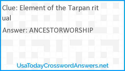 Element of the Tarpan ritual Answer