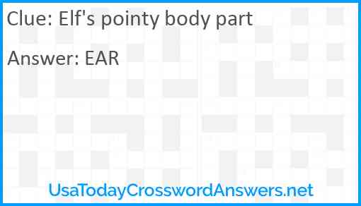 Elf's pointy body part Answer