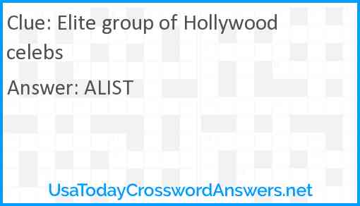 Elite group of Hollywood celebs Answer