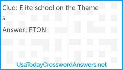 Elite school on the Thames Answer