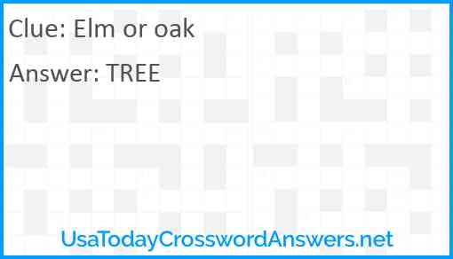 Elm or oak Answer