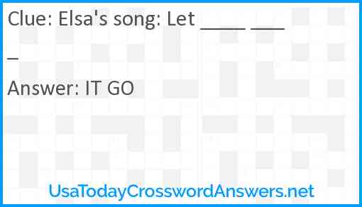 Elsa's song: Let ____ ____ Answer