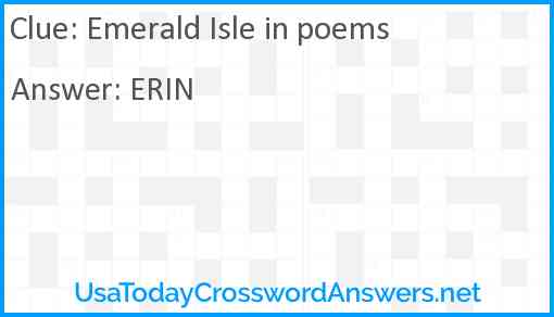 Emerald Isle in poems Answer