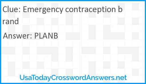 Emergency contraception brand Answer