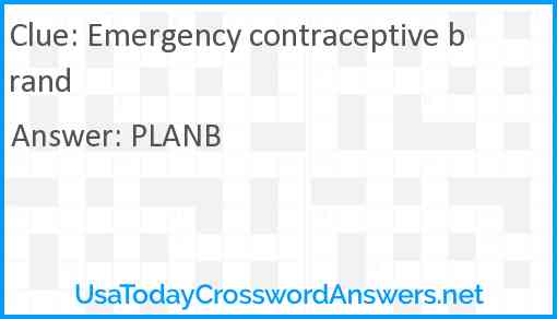 Emergency contraceptive brand Answer