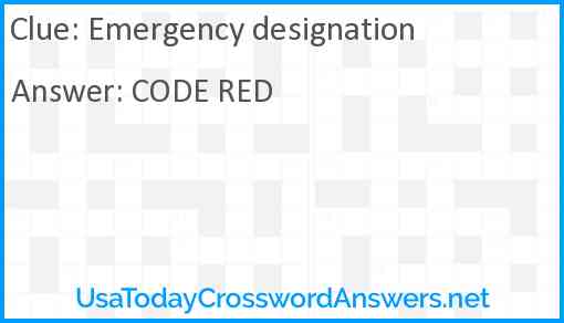 Emergency designation Answer