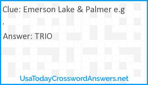 Emerson Lake & Palmer e.g. Answer