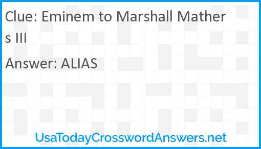 Eminem to Marshall Mathers III Answer