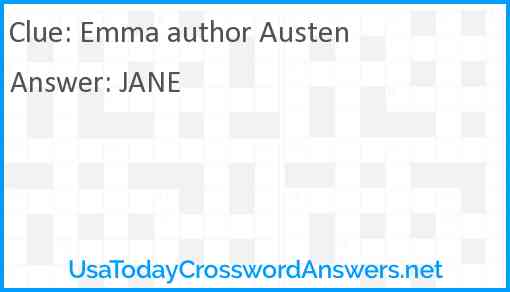 Emma author Austen Answer