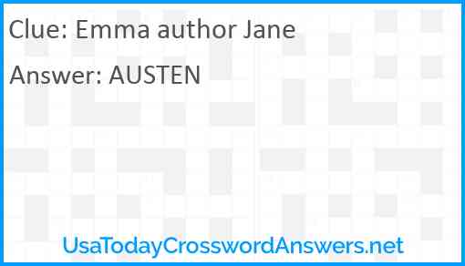 Emma author Jane Answer