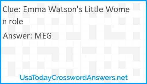 Emma Watson's Little Women role Answer