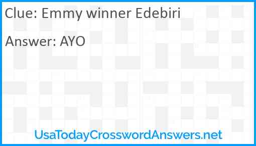 Emmy winner Edebiri Answer