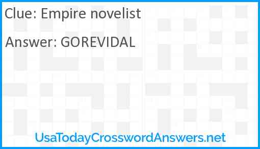 Empire novelist Answer