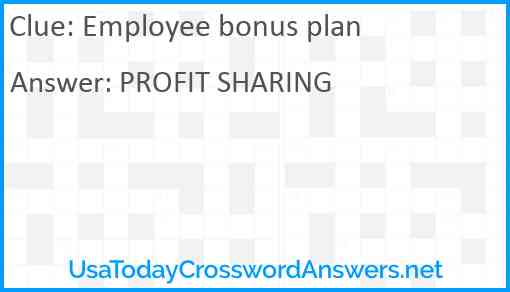 Employee bonus plan Answer