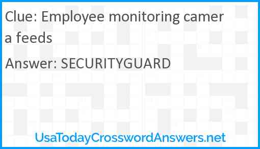 Employee monitoring camera feeds Answer