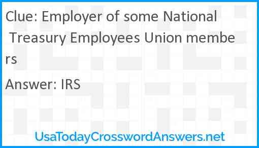 Employer of some National Treasury Employees Union members Answer