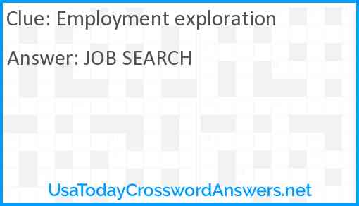 Employment exploration Answer