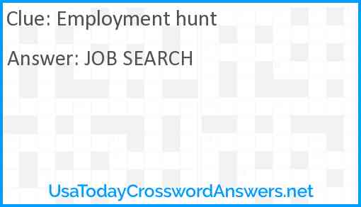 Employment hunt Answer
