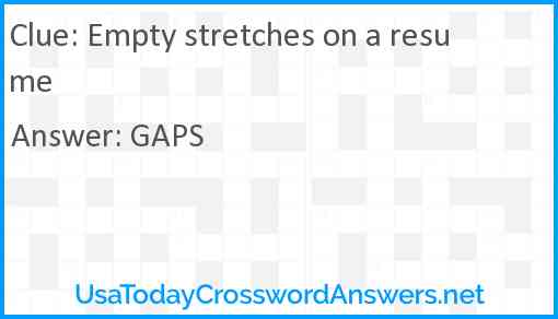 Empty stretches on a resume Answer
