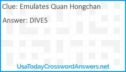 Emulates Quan Hongchan Answer