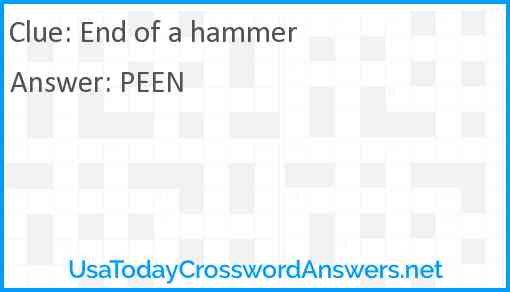 End of a hammer Answer