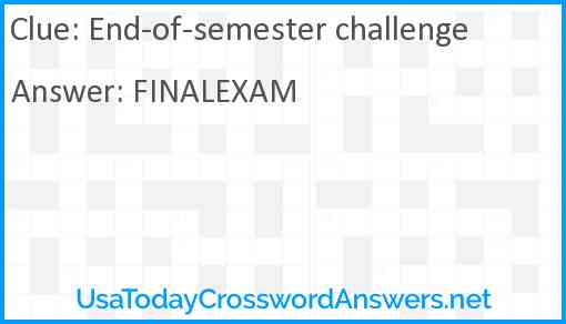 End-of-semester challenge Answer