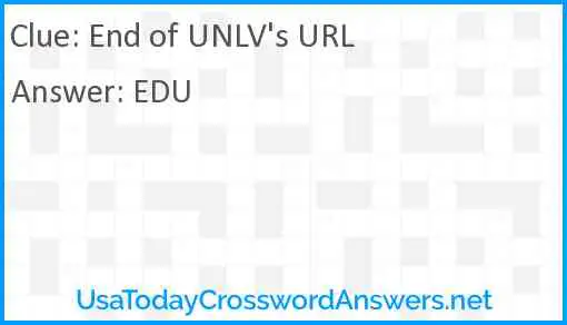 End of UNLV's URL Answer