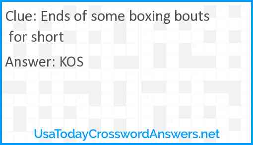 Ends of some boxing bouts for short Answer