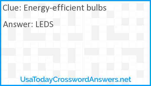 Energy-efficient bulbs Answer