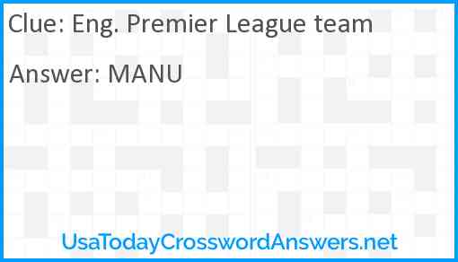 Eng. Premier League team Answer