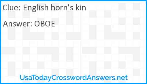 English horn's kin Answer