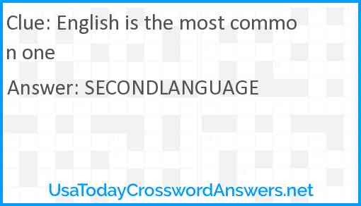 English is the most common one Answer