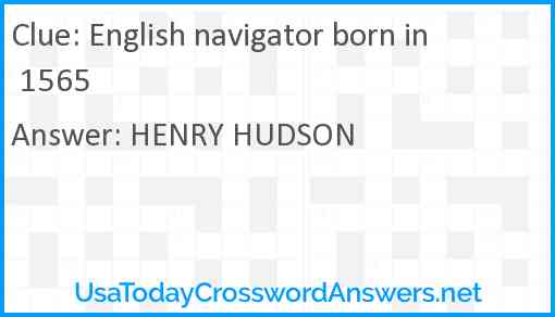 English navigator born in 1565 Answer