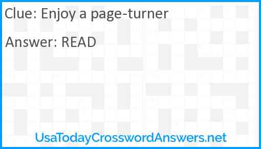 Enjoy a page-turner Answer
