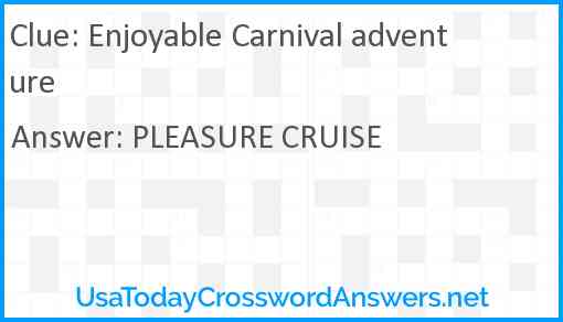 Enjoyable Carnival adventure Answer