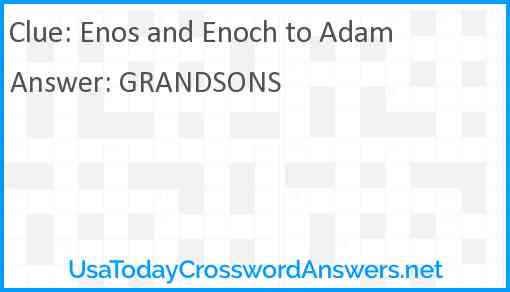 Enos and Enoch to Adam Answer