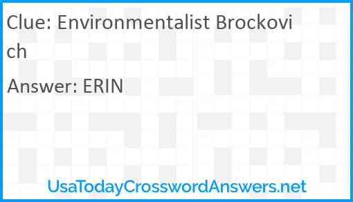 Environmentalist Brockovich Answer