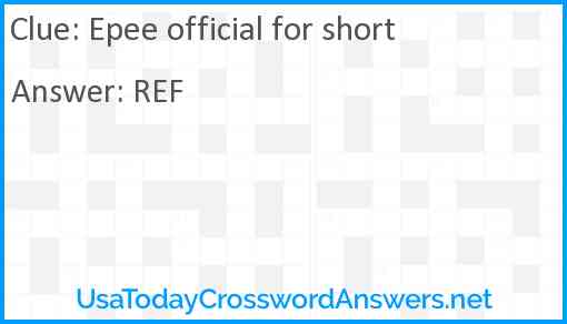 Epee official for short Answer