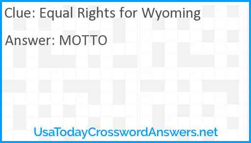 Equal Rights for Wyoming Answer