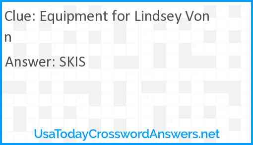Equipment for Lindsey Vonn Answer