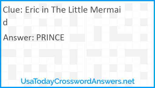 Eric in The Little Mermaid Answer