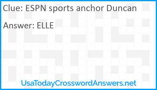 ESPN sports anchor Duncan Answer