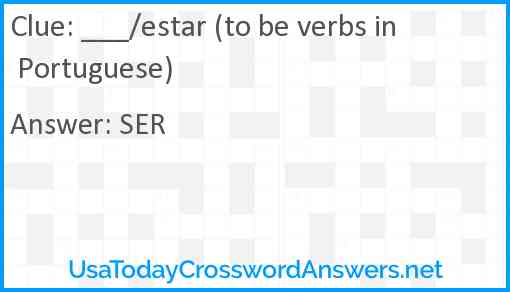 ___/estar (to be verbs in Portuguese) Answer