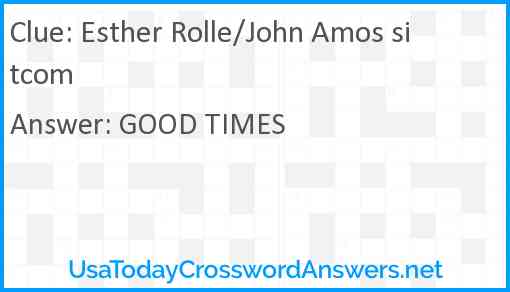 Esther Rolle/John Amos sitcom Answer