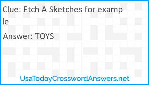 Etch A Sketches for example Answer